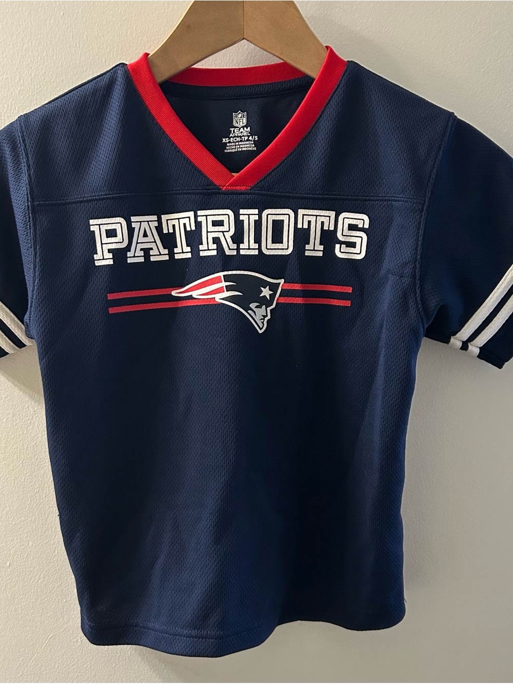 NFL New England Patriots Navy, Red & White Kids Jersey Top